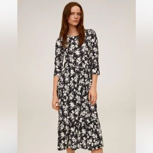 MANGO Midi Floral Dress